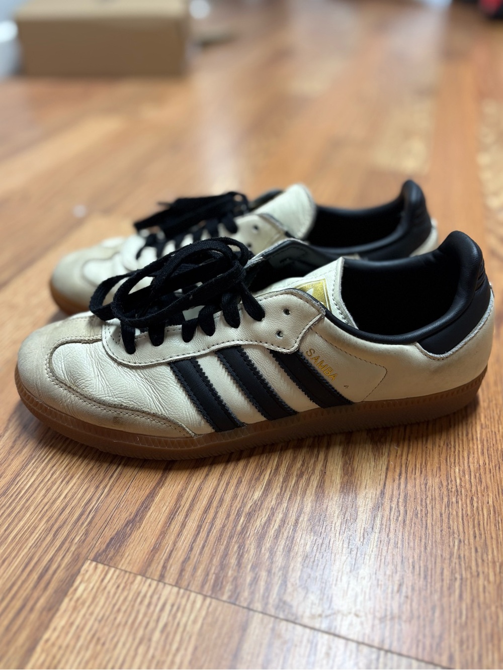 Adidas Samba Sneakers in Cream & Black